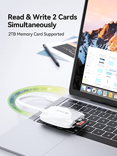 USB C SD Card Reader 4.0, QUUGE 2-in-1 UHS-ii Memory Card Reader, Micro SD Card Reader Type-C, Compatible with SDXC, SDHC, SD, MMC, RS-MMC, Micro SDXC, Micro SD, Micro SDHC, iPad Pro, Air MacBook Pro