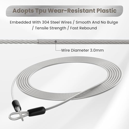 9.84FT 3mm Stainless Steel Security Cable, 2 Pack | Security Wire Rope with Double Loop for Outdoor Travel - size: 9.84 ft 3 mm, 2 Pack