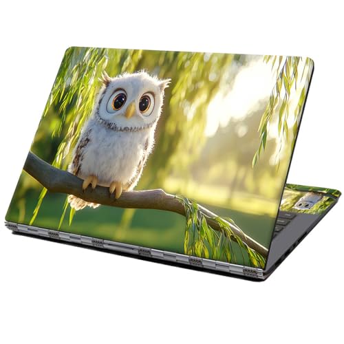 Laptop Skin Sticker Decal 12" 13" 13.3" 14" 15" 15.6",Waterproof Scratch Resistant Vinyl,Reusable Easy to Apply,for MacBook HP Dell Notebooks Netbooks Laptop,2 Wrist Pads,Cute Owl Tree - color: Cute Owl Tree