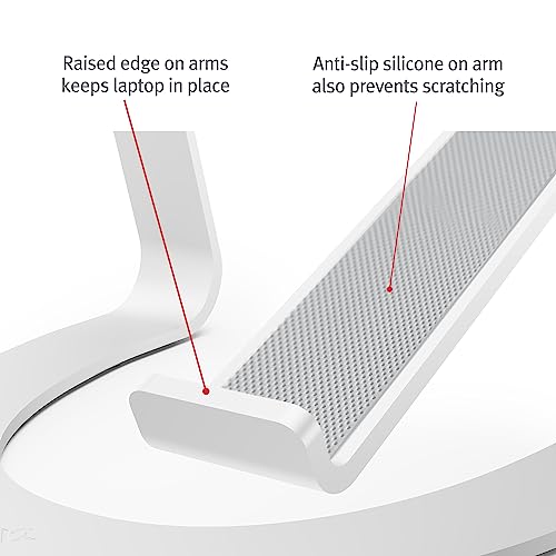 Twelve South Curve SE, Ergonomic Aluminum Laptop and MacBook Stand, Silver | Designed with Anti-Slip Silicone to Prevent Scratching, Compatible with 11" to 17” laptops, Desktop Setup for Video Calls