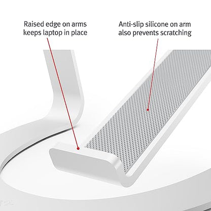 Twelve South Curve SE, Ergonomic Aluminum Laptop and MacBook Stand, Silver | Designed with Anti-Slip Silicone to Prevent Scratching, Compatible with 11" to 17” laptops, Desktop Setup for Video Calls