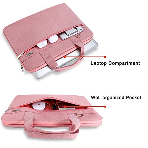 Voova Laptop Bag 15.6 Inch, 360° Protective Computer Case Sleeve Compatible with MacBook Air 15, MacBook Pro 15/16, 15-16” Lenovo Asus Acer Dell Hp, Waterproof Slim Briefcase for Women, Pink - color: Pink, size: 14-15.6 inch