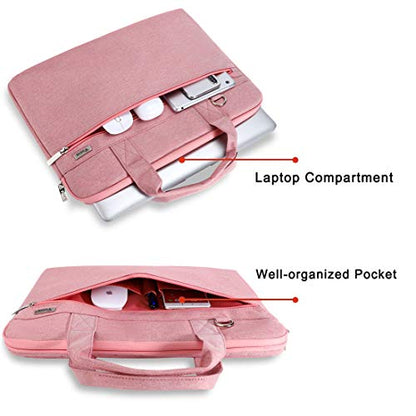 Voova Laptop Bag 15.6 Inch, 360° Protective Computer Case Sleeve Compatible with MacBook Air 15, MacBook Pro 15/16, 15-16” Lenovo Asus Acer Dell Hp, Waterproof Slim Briefcase for Women, Pink - color: Pink, size: 14-15.6 inch