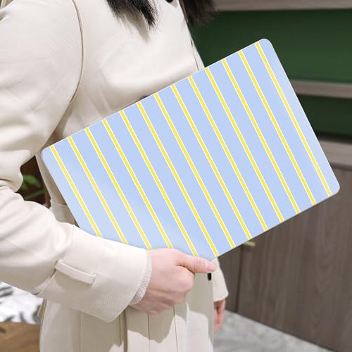 MEEgoodo Case for MacBook Pro 16 inch 2026 2024 2023 2021,Laptop Shell Compatible with M5 M4 M3 M2 M1 Pro/Max Chip,Fit Model A3429/A3428/A3403/A3186/A2991/A2780/A2485,Yellow&White Stripes - color: Yellow&White Stripes