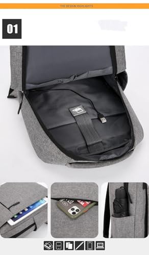 Laptop Backpack with USB Charging Port, Business Travel Backpack for 15.6 Inch Laptop, Computer Bag for Men Women - color: Grey