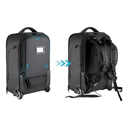 Neewer Convertible Rolling Camera Backpack for SLR/DSLR Cameras and Accessories (NW3300) –Black - style: Nw3300-g