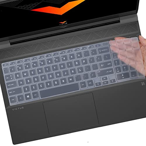Keyboard Cover for 2026-2023 HP Victus 15 Gaming Laptop 15z-fb300 15t-fa200 15-fa2082wm 15-fb3001nr 15-fa2013dx 15-fa0033dx 15-fb3093dx 15-fb2063dx 15-fb2082wm 15-fb2063dx 15-fa1082wm 15-fb3025nr - color: Clear
