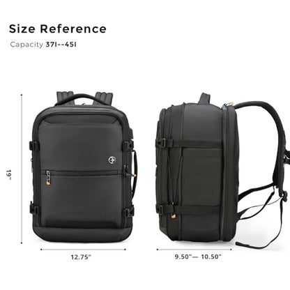Swissdigital Design Travel Laptop Backpack 43l with USB Charging Port,TSA Friendly Flight Approved Carry-on Luggage Hand,Business Backpack,Large Weekender Bag Fits 17 Inch Laptop Black | SD1748-01 - color: Black
