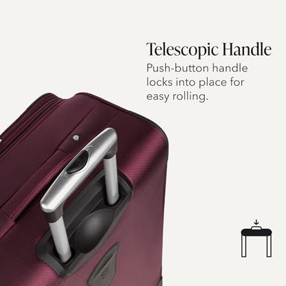 SWISSGEAR Sion Softside Expandable Spinner Luggage Durable Lightweight Travel Suitcase, Merlot, Checked-Large - color: Merlot, size: Checked-Large