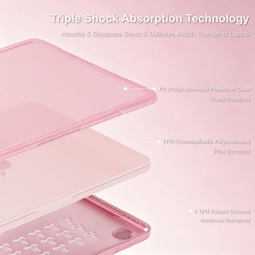 MOSISO Compatible with MacBook Neo Case 13 inch 2026 A3404 A18 Pro Chip | Anti-Crack Cover Protective Hard Shell Case with Shock-Absorbing TPU Bumper, Blush - color: Blush
