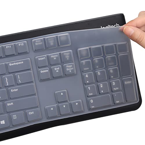 MUBUY Keyboard Cover Skin Protector for Logitech MK120 K120 Wired Keyboard, Keyboard Protective Skin US Layout (NOT Fit Other Model Keyboards)-Clear - color: Clear