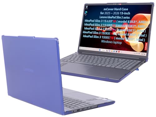 mCover Case ONLY Compatible for 2025-2026 15" Lenovo IdeaPad Slim 3 15AHP10 / 15ARP10 / 15IRH10 / 15IRU10 Series Windows Computers (NOT Fitting Any Other Lenovo Models) (Blue) - color: Blue