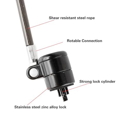 2 Pack Laptop Cable Lock, 6.6 Feet Anti-Theft Security Steel Lock with Keys, Heavy Duty 3x7mm Standard T-Slot Compatible with Lenovo, Asus, Acer Laptops & Tablets, Black - color: black-key-2 pack