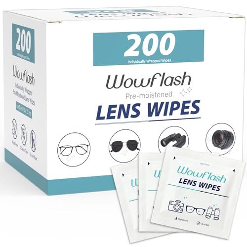 200 Count Pre-Moistened Lens Wipes for Eyeglasses | Individually Wrapped Sracth-Free Streak-Free Eyeglass Lens Cleaning Wipes, Cleaner Wipes for Sunglass, Camera Lens, Goggles - size: 200 Count (Pack of 1)
