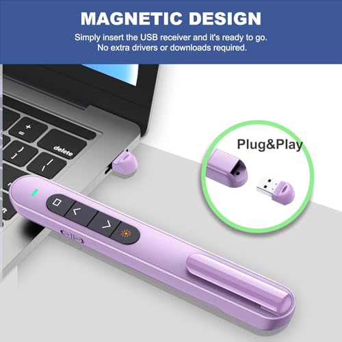 QUI Presenter Clicker Bundle | BK600 Slim-Shaped USB A Purple & BQ100 Remote-Shaped USB A Blue