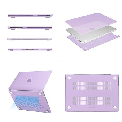 MOSISO Compatible with MacBook Air 15 inch Case M5 M4 M3 M2 2026 2025-2023 | Model A3448 A3241 A3114 A2941, Scratch-Resistant Ultra-Thin Protective Hard Shell Case Cover, Purple - color: Purple