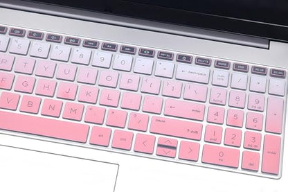 Silicone Keyboard Skin Compatible for HP OmniBook 5 AI 16" 16-ag 16-af 16-ba 16-bc 16z-ag100 16z-bc100 Series Laptop 16-af1037nr 16-bc1047nr (NOT for OmniBook 5 16-fb/cf 14-he/fp Series) (Ombre Pink) - color: Ombre Pink