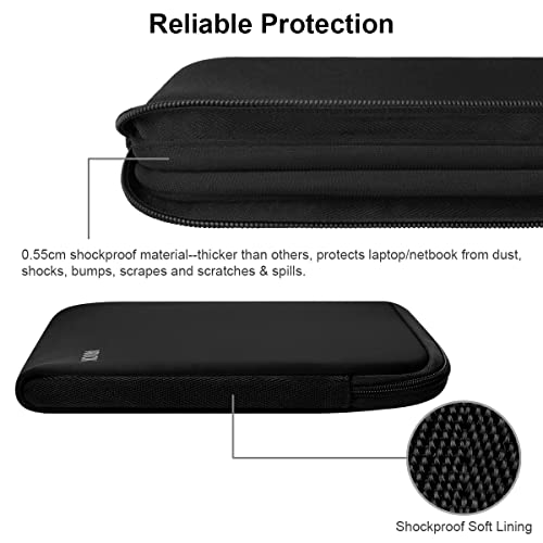 ARVOK 15 15.6 16 inch Laptop Sleeve Case, Water-Resistant Notebook Computer Pocket Tablet Briefcase Carrying Bag Pouch Skin Cover for HP/Dell/Lenovo/Asus/Acer, Black - color: Black, size: 15.6 inch