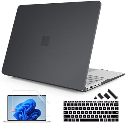 Mektron Matte Case for 13.8" Microsoft Surface Laptop 8 2026 Fits Surface Laptop 13.8 Inch 7 2024 Cover (Model: 2036),Keyboard Cover +Screen Protector +Dust Plugs, Matte Black - color: Matte Black