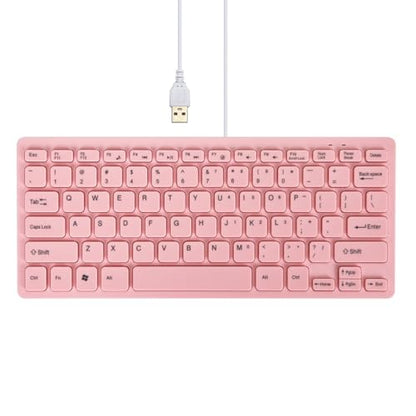 MCSaite Mini Wired Pink Keyboard - with Keyboard Cover Computer keypad for Laptop MAC Windows 10/8 / 7 / Vista/XP (Pink+Keyboard Film)