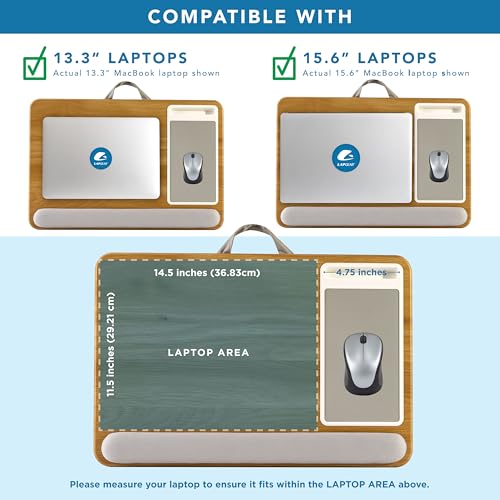 LAPGEAR Home Office Pro Lap Desk – Oak Woodgrain, Fits 15.6” Laptops - color: Oak Woodgrain, size: Home Office Pro W/Wrist Rest