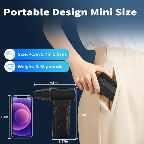 Compressed Air Duster-100000RPM Electric Air Duster for PC | Keyboard Cleaning，3-Speed Cordless Turbo Fan Rechargeable Reusable Compressed Air Blaster, Air Bed, Outdoors, Home.X3