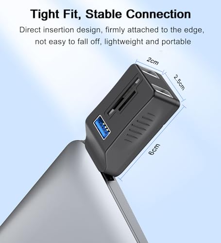 VIENON 5-Port USB 3.0 Hub with SD TF Card Reader, USB Extender Adapter with Memory SD/Micro SD Card Reader, USB 3.0/2.0 Ports, Portable USB Splitter for Laptop,PC, Camera, Flash Driver, HDD, Dash Cam - style: 5 Port