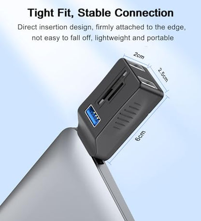 VIENON 5-Port USB 3.0 Hub with SD TF Card Reader, USB Extender Adapter with Memory SD/Micro SD Card Reader, USB 3.0/2.0 Ports, Portable USB Splitter for Laptop,PC, Camera, Flash Driver, HDD, Dash Cam - style: 5 Port