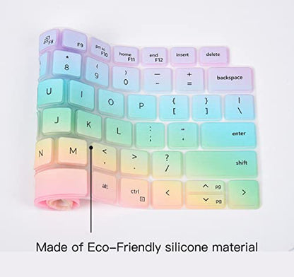 Keyboard Cover Skin for Dell Latitude 5420 5430 5440 5450 3440 3450 14, Dell Latitude 7420 7430 7440 7450 14, Latitude 9420 9430 9510 9520, Latitude 7520 15.6" Laptop Protector, Colorful - color: Rainbow