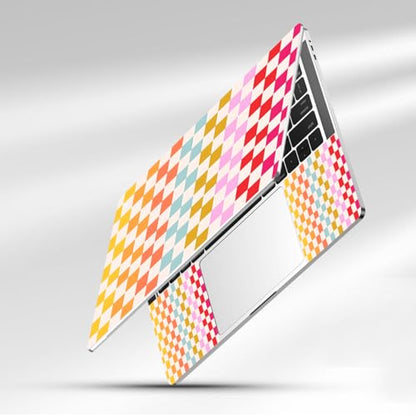 12.1-15.6 Inch Laptop Skin Decal, Universal Reusable Vinyl Laptop Cover Sticker, Waterproof Art Decal Protector in Colorful Checkered - color: Colorful Checkered