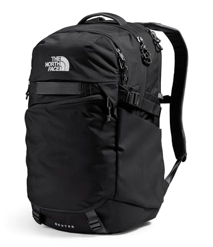 The North Face Router Everyday Laptop Backpack - Daypack, Water Repellent, Laptop Sleeve, Reflective Details, TNF Black/TNF Black-NPF, One Size - color: Tnf Black/Tnf Black-npf, size: One Size
