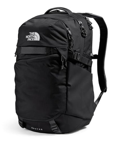 The North Face Router Everyday Laptop Backpack - Daypack, Water Repellent, Laptop Sleeve, Reflective Details, TNF Black/TNF Black-NPF, One Size - color: Tnf Black/Tnf Black-npf, size: One Size