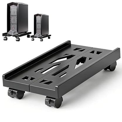 Pc Stand for Floor, Adjustable Computer Tower Stand for Carpet,Mobile CPU Stand with 4 Rolling Caster Wheels, PC Tower Stand Fits Most PC Under Desk-D-Black - color: D-Black