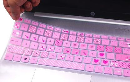 Keyboard Skin Compatible for HP 15.6" 15-dw/dy 15-ef/da/db 15-bs/bw 15t 15z 15t-dy200 15t-dw300/HP Envy x360 2-in-1 15.6''/HP Spectre x360 15t eb0043dx/HP Envy 17 17.3 17t 17M 17-by/bs/bw (Lovely) - color: Lovely