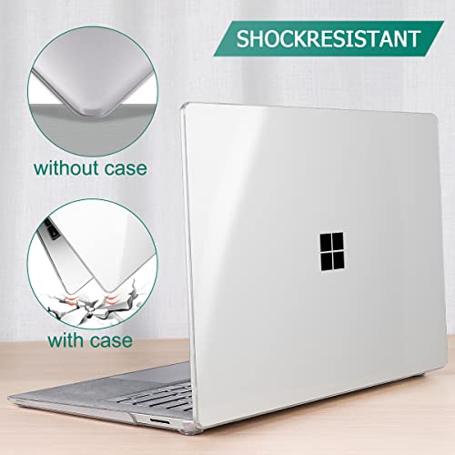 May Chen Case for 13.5" Microsoft Surface Laptop 3/4/5 with Alcantara Palm Rest Model 1867 1958 1959 (2019 2021 2022), Plastic Hard Shell Case with Keyboard Cover + Screen Protector, Crystal Clear - color: Crystal Clear