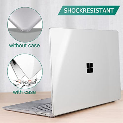 May Chen Case for 13.5" Microsoft Surface Laptop 3/4/5 with Alcantara Palm Rest Model 1867 1958 1959 (2019 2021 2022), Plastic Hard Shell Case with Keyboard Cover + Screen Protector, Crystal Clear - color: Crystal Clear