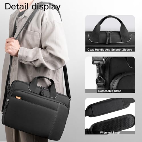 JETech 16 17 17.3 Inch Laptop Bag Case, Waterproof Computer Sleeve Cover Compatible with MacBook Air/Pro 16, Predator Helios 16, ASUS ROG Strix G17, HP Envy 17.3 (Black) - color: Black, size: 16-17 Inch