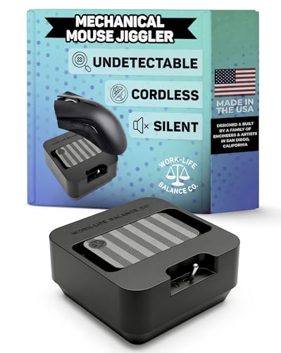 Mini Mouse Jiggler Made in USA, Undetectable, No USB, Cordless Mouse Mover | No Software, Silent, AA Battery Powered, Randomized, On/Off Switch, Keeps PC Laptop Screen Active, Remote Work Wiggler