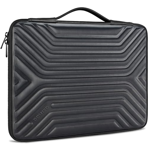 DOMISO 17.3 Inch Laptop Sleeve Case, Shockproof Waterproof Soft EVA Protective Bag with Handle, Lightweight Carrying Case for 17-17.3" Notebook/Dell/Lenovo/HP/MSI/ASUS, Black - color: Black, size: 17 - 17.3 Inch