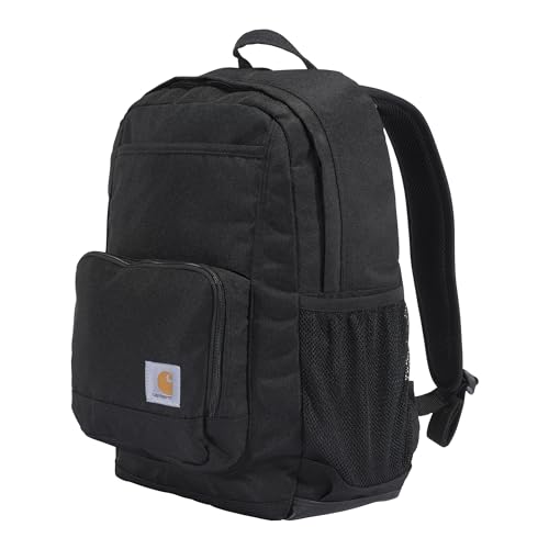 Carhartt 23L Single-Compartment Backpack, Durable Pack with Laptop Sleeve and Duravax Abrasion Resistant Base, Black - color: Black