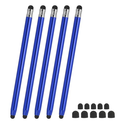 PATIKIL 5 Pcs Stylus Pens for Touch Screen, 2 in 1 High Sensitivity Universal Pen Capacitive Stylus for Phone Tablets Laptop Touch Screen Devices, Blue - color: Sapphire