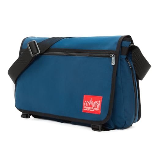 Manhattan Portage Europa Messenger Bag (Large) Expandable With Laptop Sleeve Water Resistant Luggage Attachment 1000D Cordura For Work College Travel (Navy) - color: Navy, size: Large