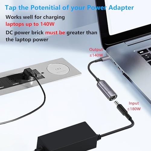 SinLoon PD 140W DC7909 to USB C Cable DC 7.9mm x 0.9mm Female(7.9 x 5.5mm) Input to Type C Male Power Charging Cable with PD Automatic Identification Chip,for Phones,Tablets,Laptops(DC7909)