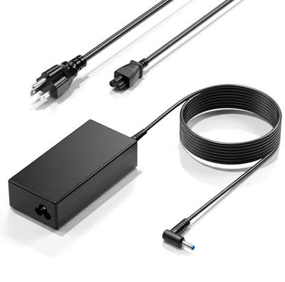 65W 45W Charger Compatible with HP Model 14 15 17 Pavilion Laptop | Smart AC Adapter 4.5mm Blue Tip, Compatible with HP x360, Envy, EliteBook, ProBook, Chromebook, Stream, Spectre