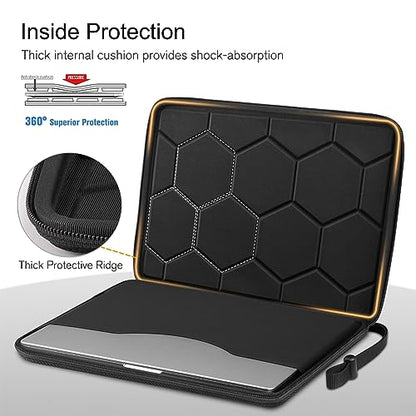 FINPAC Hard Laptop Sleeve Case for 15.6 inch Chromebook Waterproof Black | Shockproof Computer Case Compatible with HP Dell Razer Samsung Laptop Chromebook - color: Black, size: 15.6-inch Laptop/Chromebook