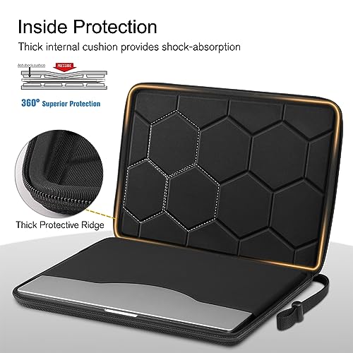 FINPAC 15.6-inch Hard Laptop Sleeve Case Compatible with 15.6 Inch Acer Aspire, Shockproof Computer Carrying Case for HP Dell Razer Samsung Laptop Chromebook, Black - color: Black, size: 15.6-inch Laptop/Chromebook