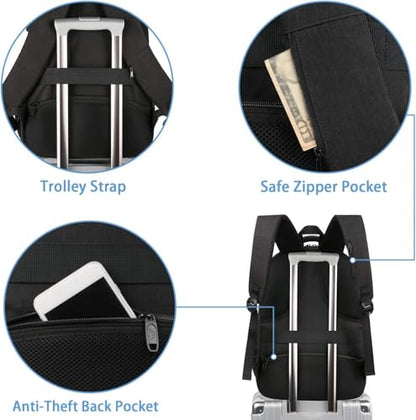 MATEIN College Large Travel Backpack, TSA Expandable Laptop Backpack | 43L College Computer Bag, Fit 17.3 Inch Laptop, Water Resistant Design, Lightweight Carry on, Sturdy, Spacious, Black - color: Deep Black, size: 17 inch