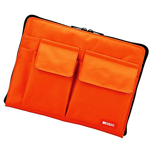 LIHITLAB Bag Laptop Sleeve with Storage Pockets (Bag-in-Bag), 7.1 x 9.8 Inches, Orange (A7553-4) - color: Orange, size: 7.1 in x 9.8 in