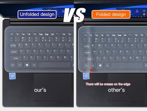 Universal 17" 17.3" Keyboard Cover Skin for 17 17.3 inch Laptop Notebook Keyboards Ultra Thin HP Acer Lenovo ASUS MSI Silicone Waterproof Dustproof Keyboard Cover Skin Protector, Clear (14.37" x 5.1") - size: 17"-17.3"