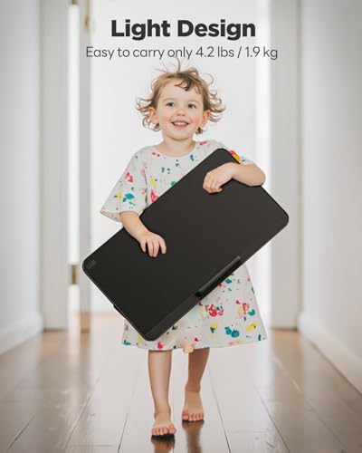 SAIJI Book Stand for Reading Hands Free with Page Paper Clips in Bed Laptop Desk Table | Laptop Desk Table, Portable Lightweight Lap Desk Tray for Writing Eating Breakfast on Couch Sofa Floor (20.5"x11.8",Black)